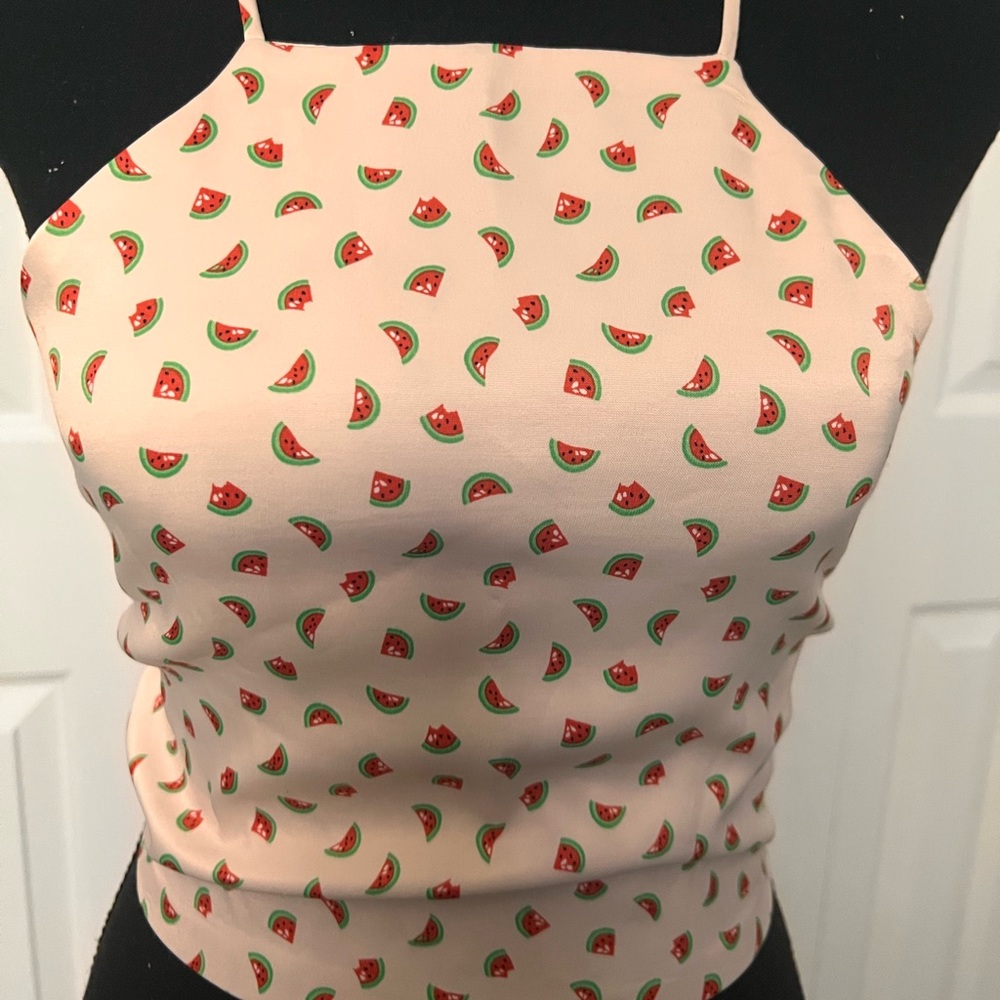 Backless shirt with watermelon